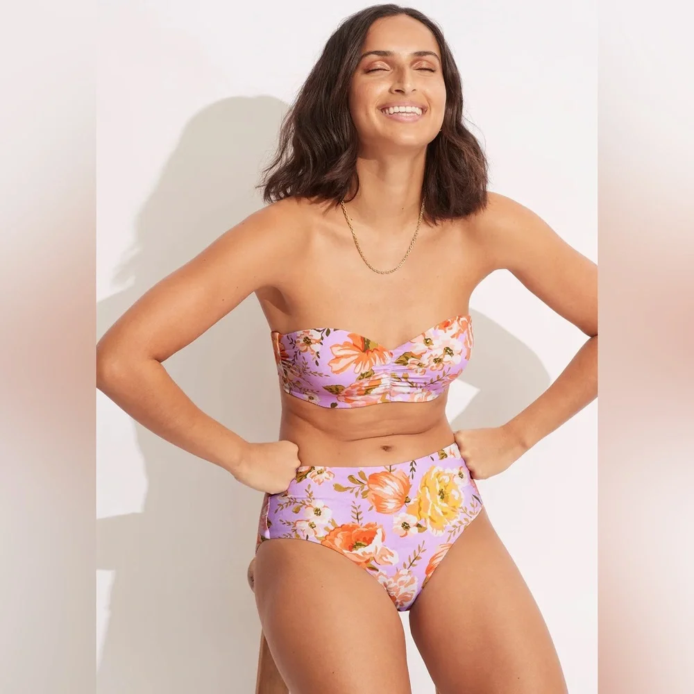 Seafolly Paradise Garden Bustier Bandeau - Lilac